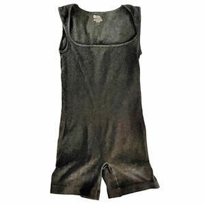 ribbed black athletic romper girls Junior XS